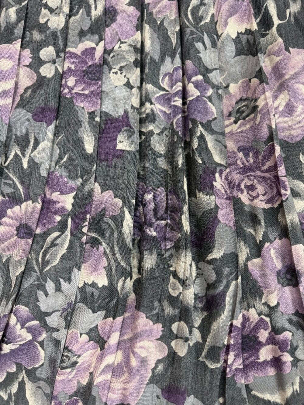 Tanjay Petites floral Midi Skirt Women's Size 12 Purple Gray Elastic Waist - Picture 5 of 9